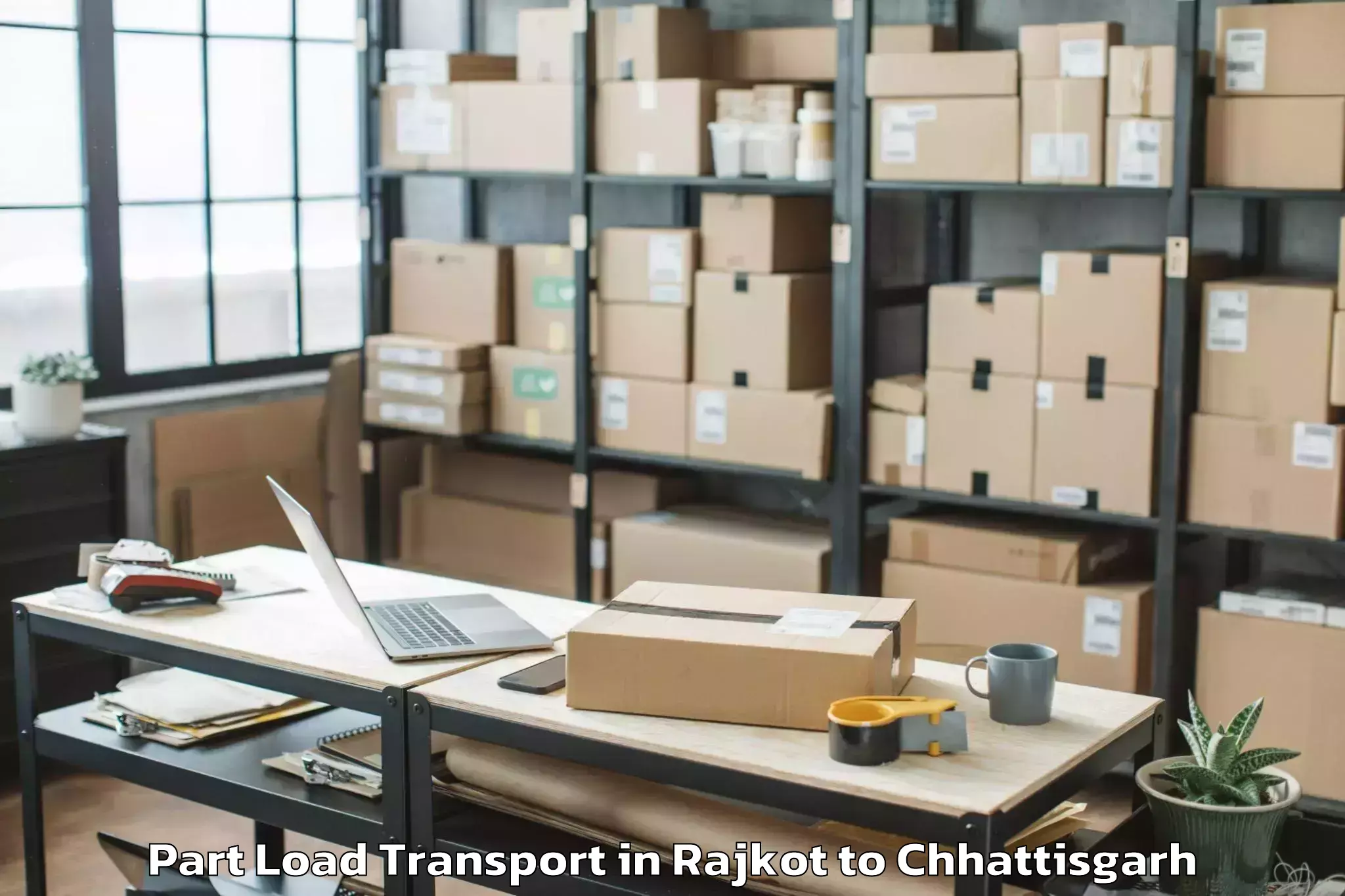 Get Rajkot to Pandaria Part Load Transport